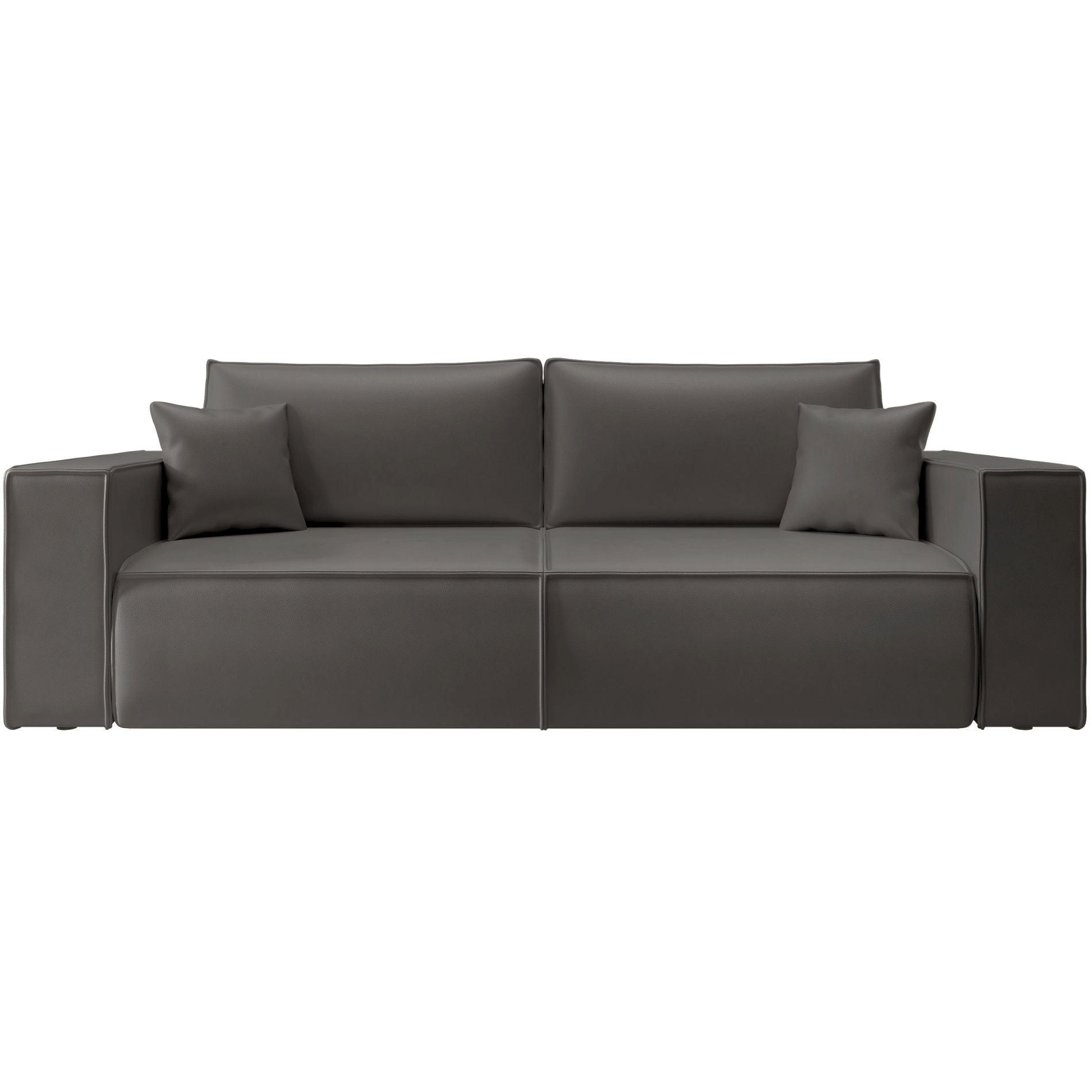 3MÍSTNÁ rozkládací pohovka Farese Cuero tmavě šedá, umělá kůže - černá/tmavě šedá, textil/plast (257/86/102cm) - Selsey