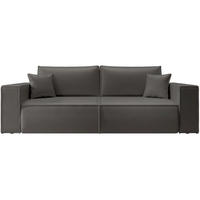 3MÍSTNÁ rozkládací pohovka Farese Cuero tmavě šedá, umělá kůže - černá/tmavě šedá, textil/plast (257/86/102cm) - Selsey