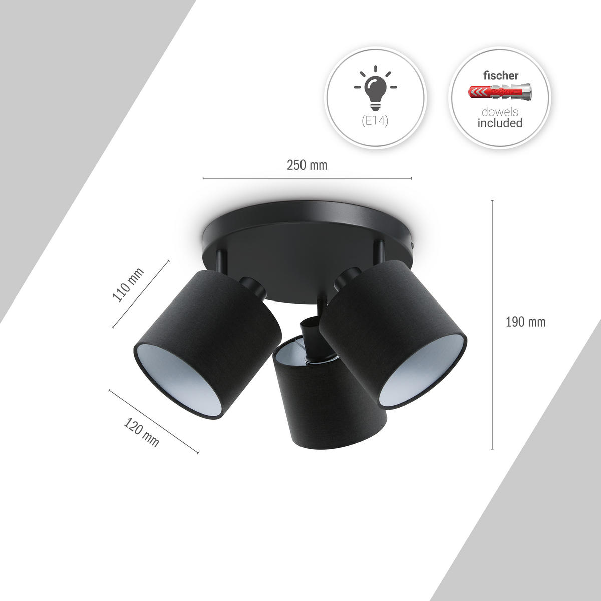 STRAHLER Anika Rd - Schwarz, Metall (14.3/12.1/19cm) - Paco Home