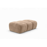POUF modular, Veloursstoff Bluvel, Latte, CROISSANT - Hellbraun, Holz (105/44/70cm) - Kaiser Möbel