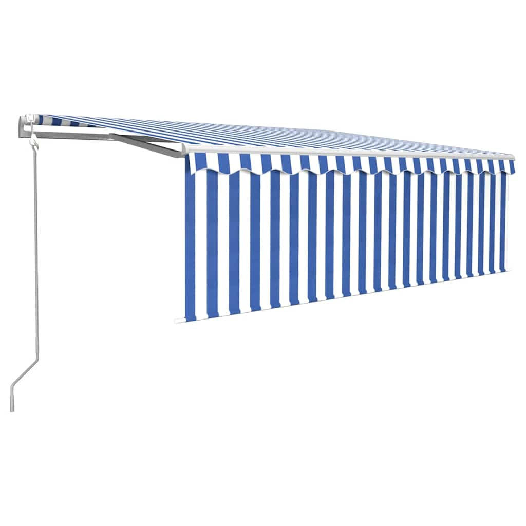 MARKISE Automatisch Einziehbar mit Volant 4x3 m Blau - Blau, Metall (400/1/400cm) - furnicato