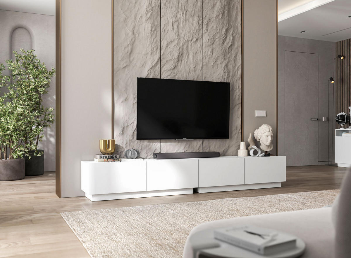 TV-LOWBOARD 2-er Set Enjoy Weiß Matt Loft 120 cm - Weiß, Holzwerkstoff (240/37/35cm) - Meble Lindner