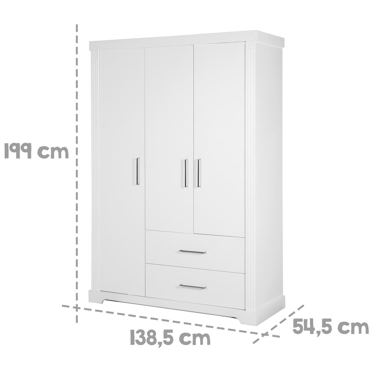 BABYZIMMER-SET Maxi 3-teilig - Weiß, Holzwerkstoff (78/83/143cm) - Roba