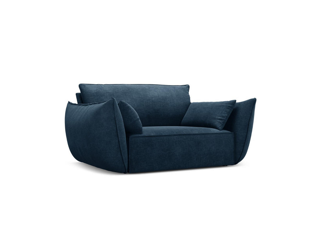 SESSEL Kaelle aus Chenille-Stoff königsblau - Blau, Textil (100/85/128cm) - Micadoni