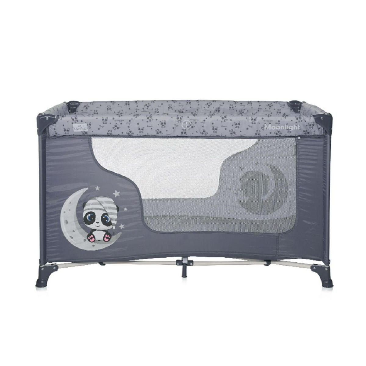 BABY REISEBETT Laufstall Moonlight silbergrau seitliche Öffnung Tragetasche faltbar - Silberfarben, Kunststoff (60/120cm) - Lorelli