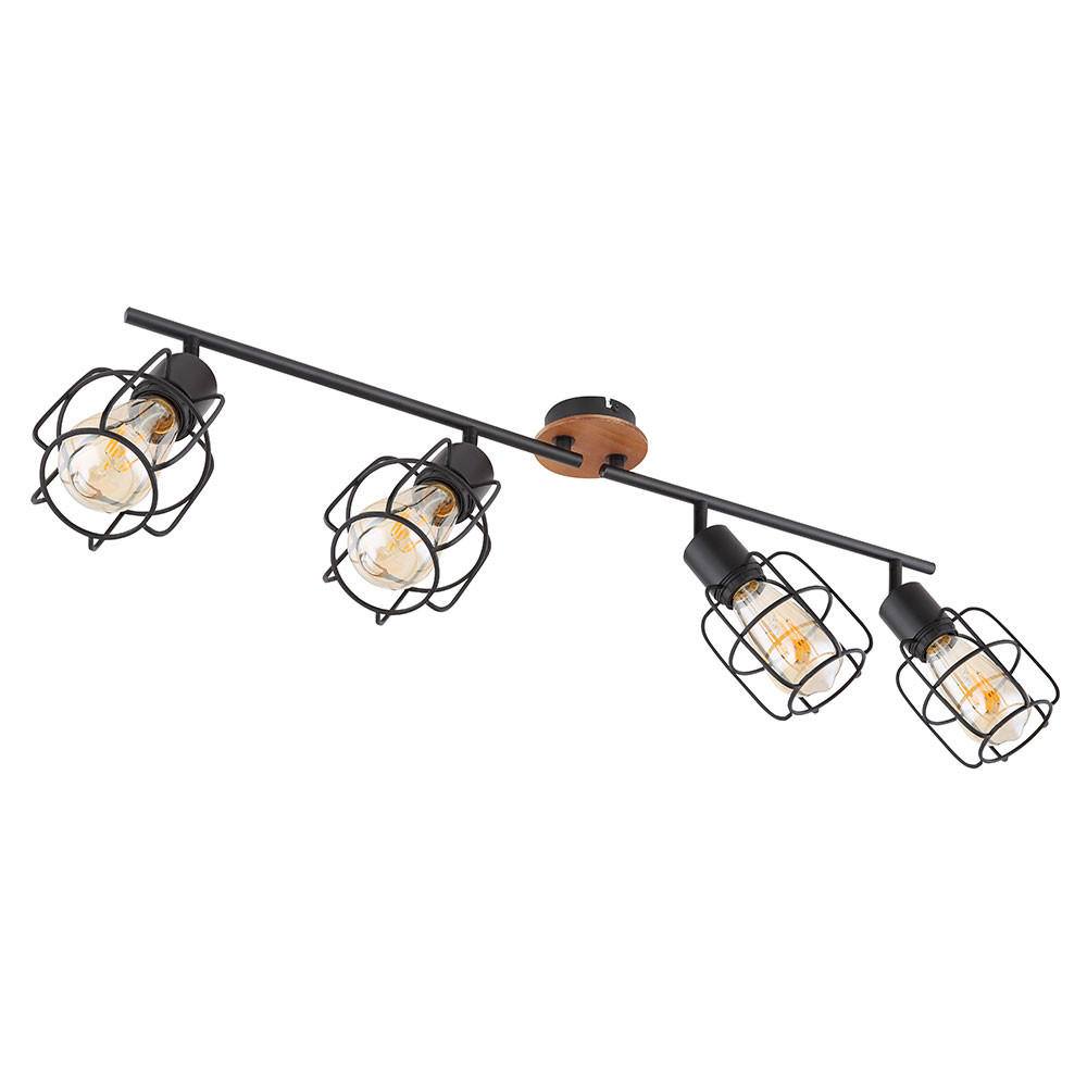 DECKENLEUCHTE Metall Schwarz Gitteroptik - Schwarz, Metall (80/11/24cm) - Globo Lighting