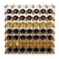 WEINREGAL Vinotega Mod Metal 72,5x72,5x24,5 cm 7x7 Flaschen Massives Kiefernholz Braun Geölt - Braun, Holz (72.5/72.5/24.5cm) - PROREGAL