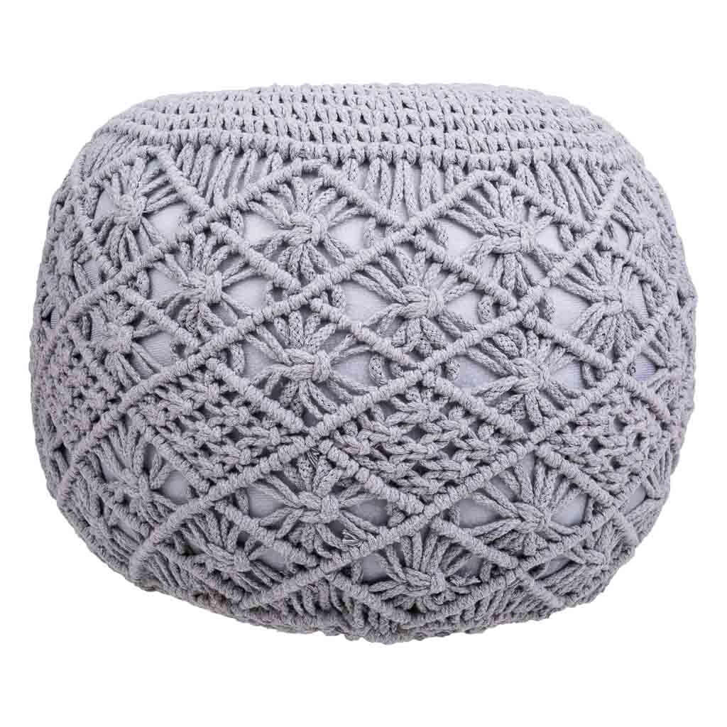 Thumbnail - Wanderlust Pouf, Grau, Textil, 45x40x45 cm, Wohnzimmer, Hocker, Poufs