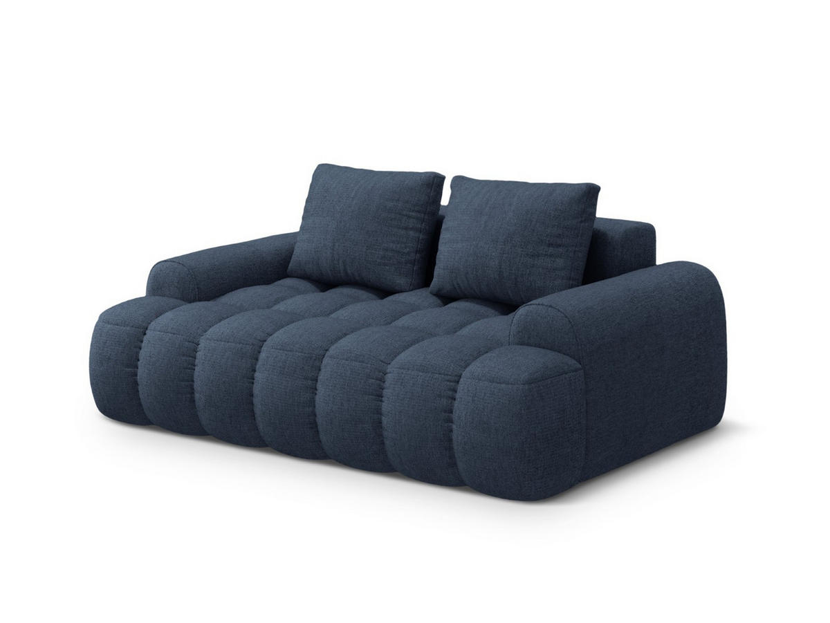SOFA Linz aus strukturiertem Stoff dunkelblau 2 Sitzplätze - Dunkelblau, Textil (100/84/175cm) - Cosmopolitan Design