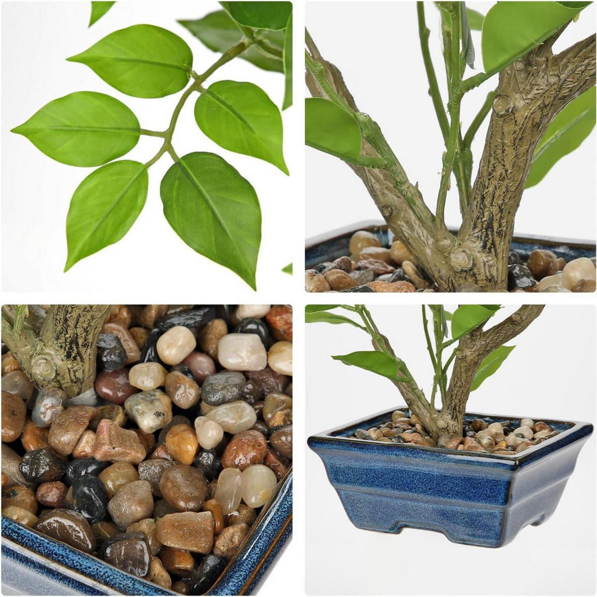 KUNSTPFLANZE Ficus 39 cm blau-grün - Blau, Kunststoff (35cm)