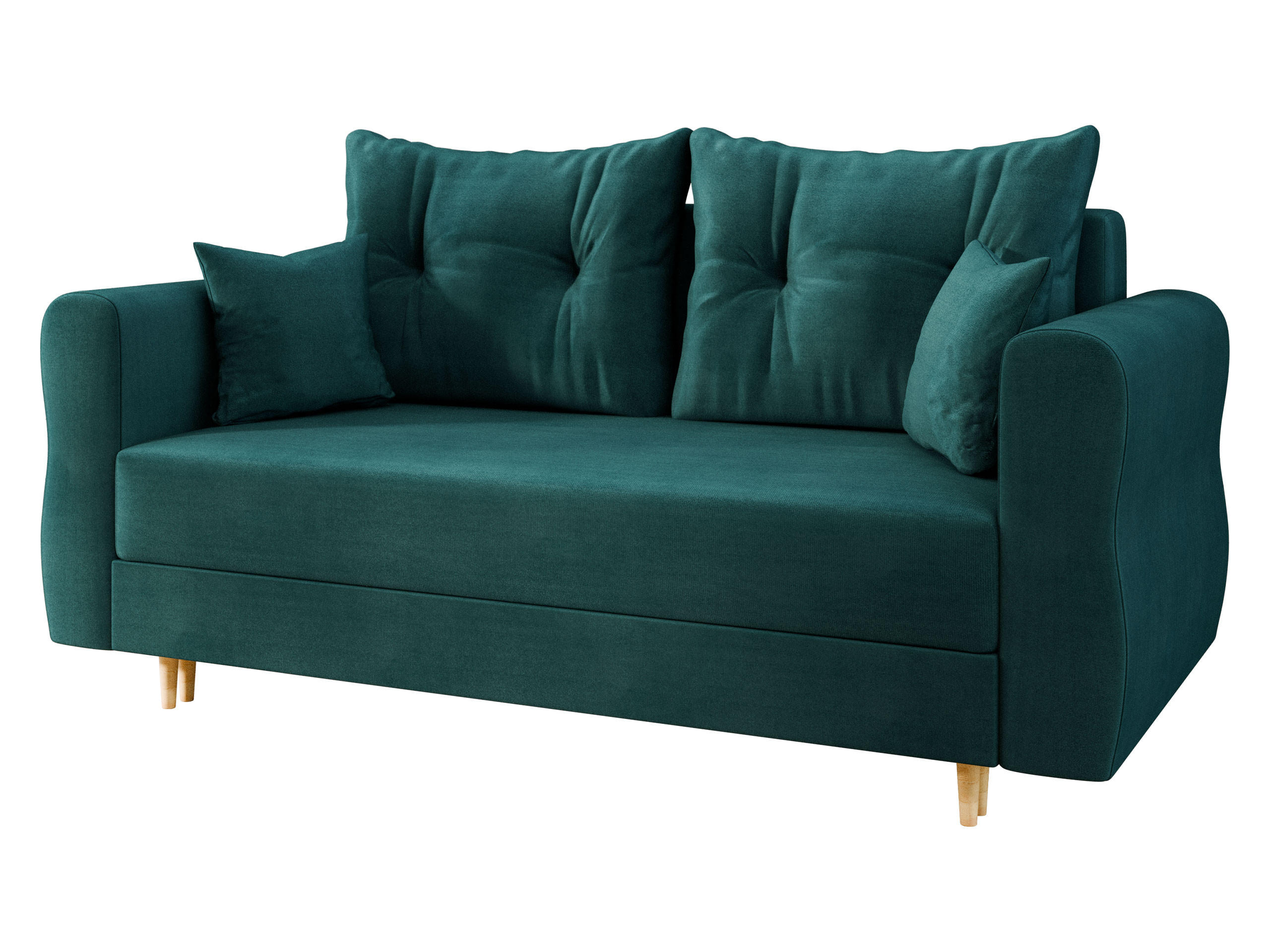 SCHLAFSOFA Zako 2 - Türkis/Naturfarben, Holz/Textil (167/85/77cm) - MIRJAN24