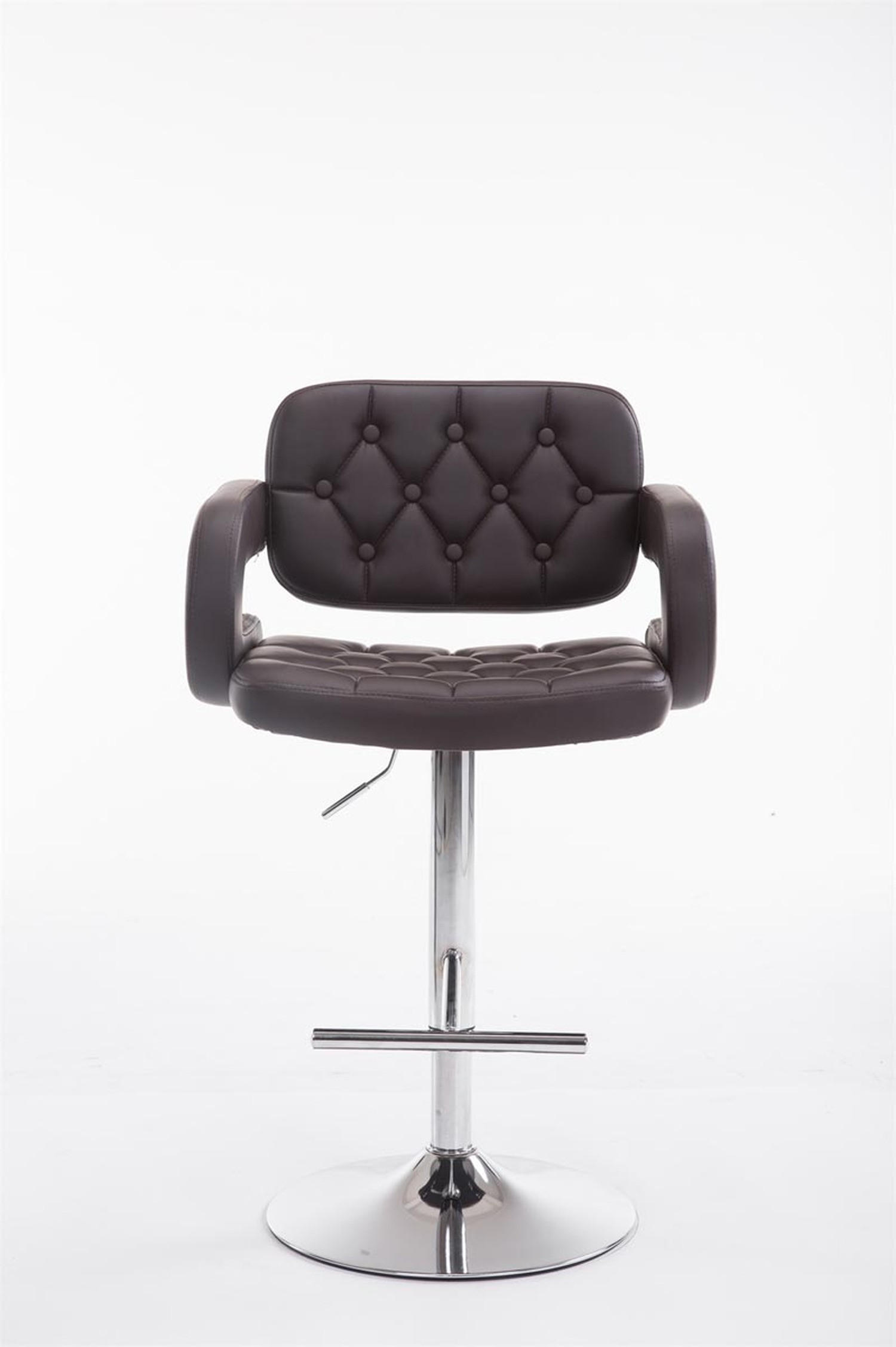 BARHOCKER Dubai, Gestell Metall in Chromoptik, Kunstleder Braun - Chromfarben/Braun, Kunststoff/Textil (52/100/55cm) - TPFLiving