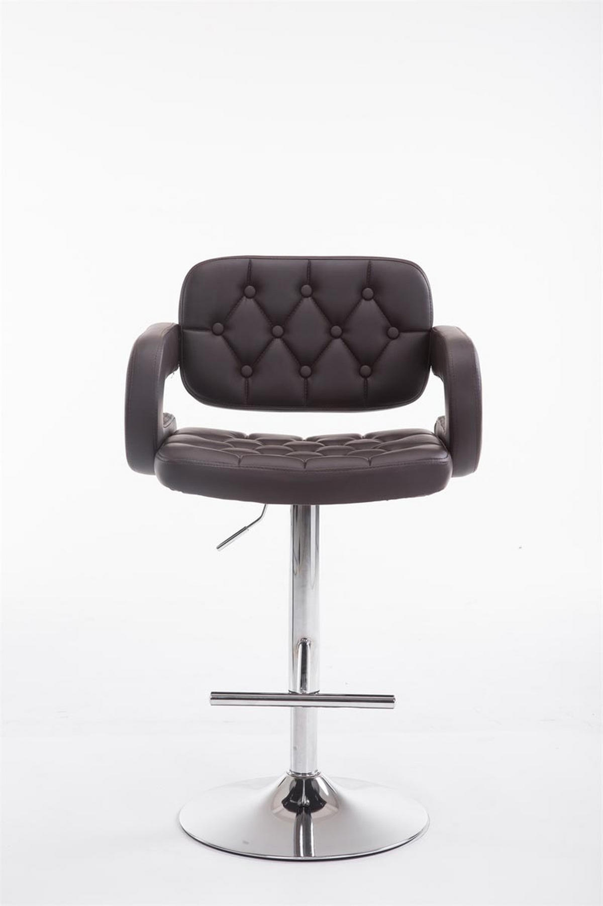 BARHOCKER Dubai, Gestell Metall in Chromoptik, Kunstleder Braun - Chromfarben/Braun, Kunststoff/Textil (52/100/55cm) - TPFLiving