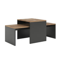 COUCHTISCH-SET Donat Anthrazit/Goldkraft Eiche 100 x 48 cm , 2 Teile - Anthrazit/Eiche Wotan, Holzwerkstoff (48/100/40.4cm) - Vicco
