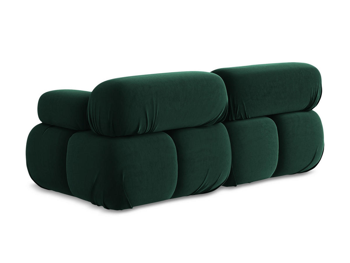 2-SITZER-SOFA Samt Stoff Grün - Blau/Dunkelgrün, Kunststoff/Textil (190/70/96cm) - Makamii