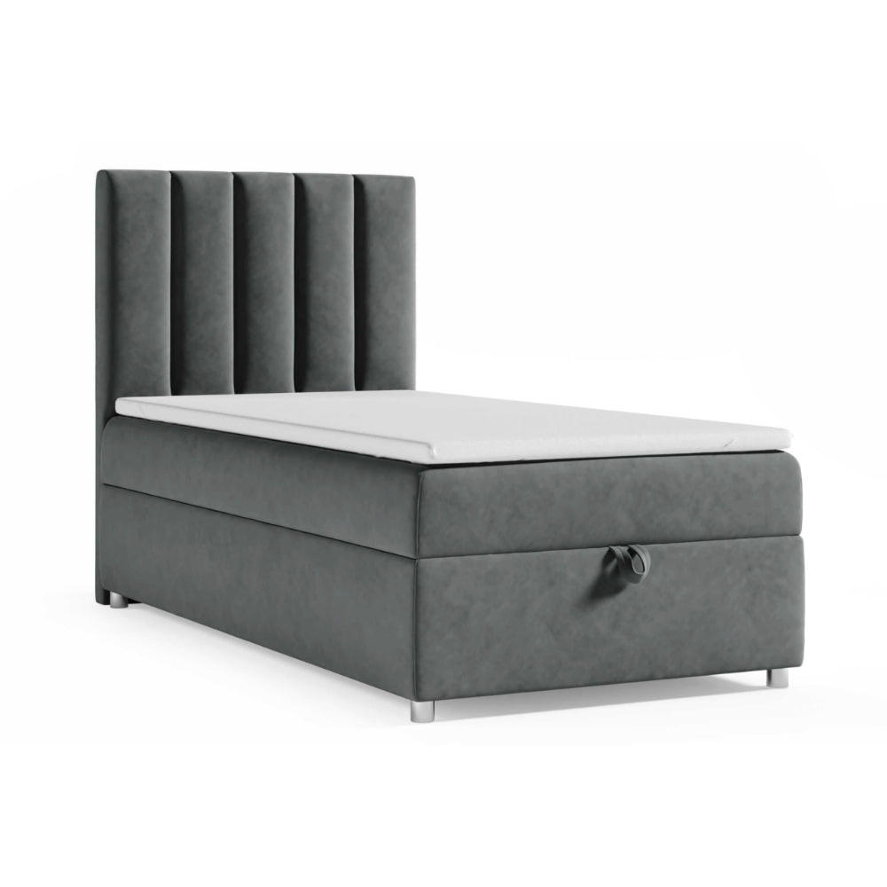 BOXBETT mit Bettkasten Trinity K10-SINGLE Bonellfederkern inkl. Topper - Graphitfarben, Holz/Holzwerkstoff (80/200cm) - Best For Home