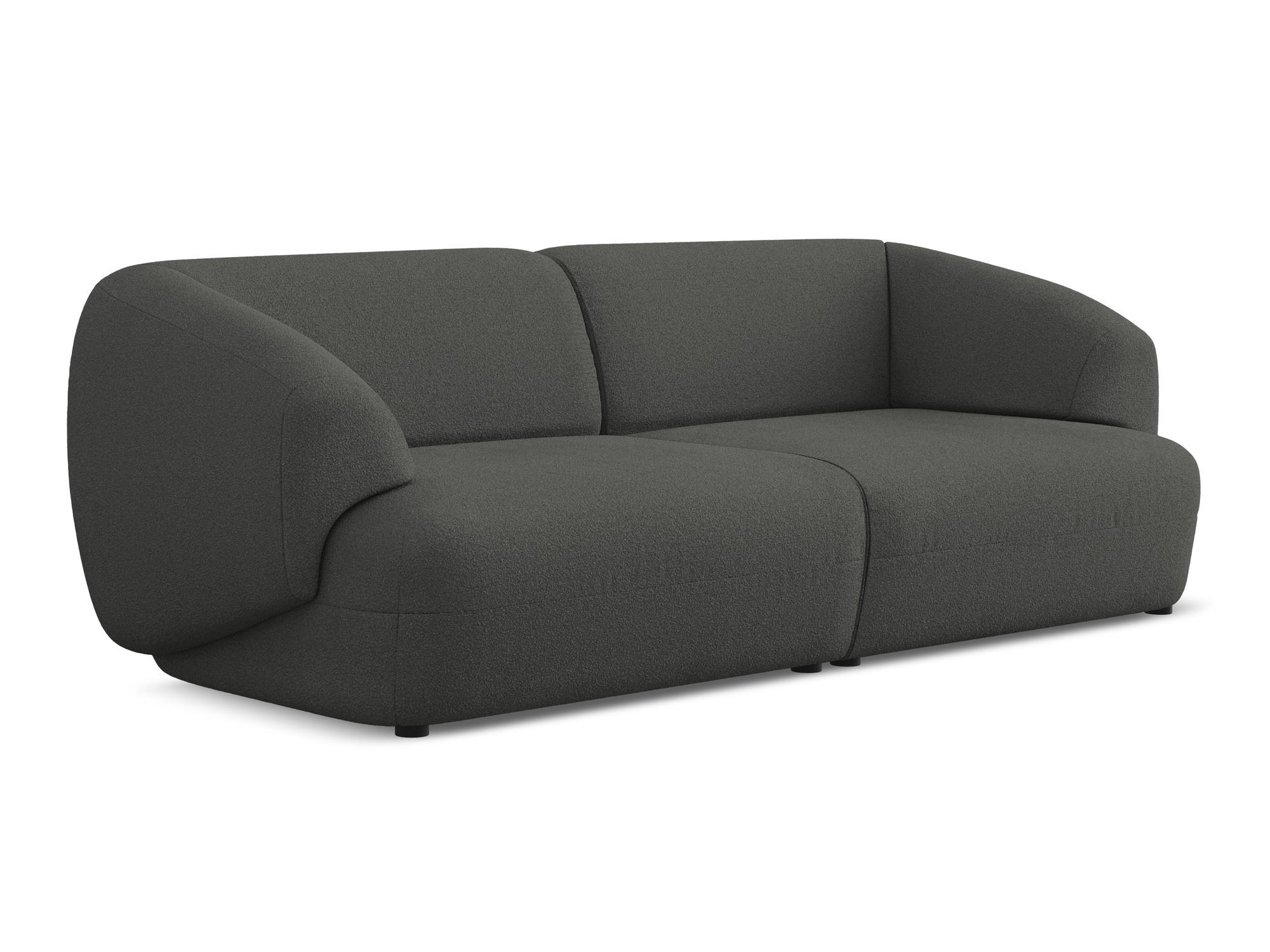 4-SITZER-SOFA Bouclé Stoff Grau - Schwarz/Graphitfarben, Kunststoff/Textil (232/81/98cm) - Makamii