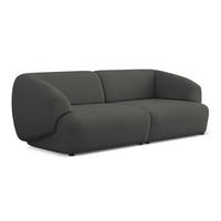 4-SITZER-SOFA Bouclé Stoff Grau - Schwarz/Graphitfarben, Kunststoff/Textil (232/81/98cm) - Makamii