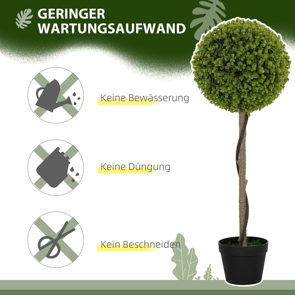 KÜNSTLICHER EUKALYPTUS 2er-Set, 90 cm Zimmerpflanze, Grün - Grün, Kunststoff (90cm) - HOMCOM