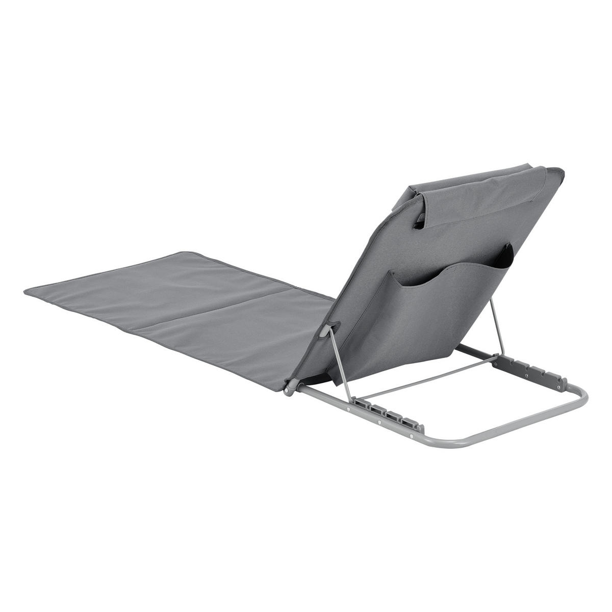 STRANDMATTEN-SET 2 TLG. Donostia - Dunkelgrau, Textil/Metall (143/44/48cm) - [en.casa]