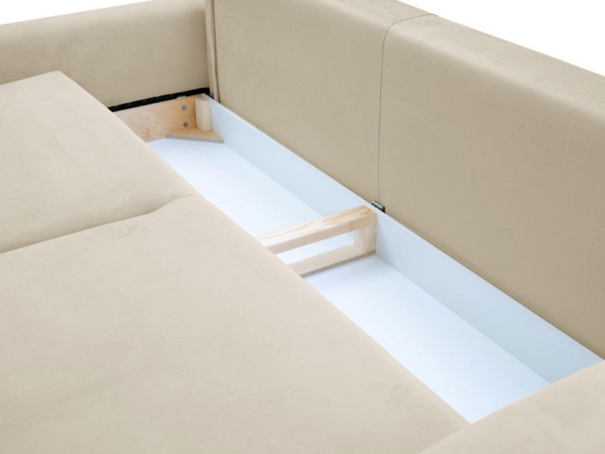SOFA Beige ANES Ausziehbar Drei-Sitzer - Beige, Textil (244/92/102cm) - Sepro Meble