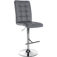 BARHOCKER Pekas Kunstleder chrom grau - Chromfarben/Grau, Kunststoff/Metall (45/133/54cm) - TPFLiving