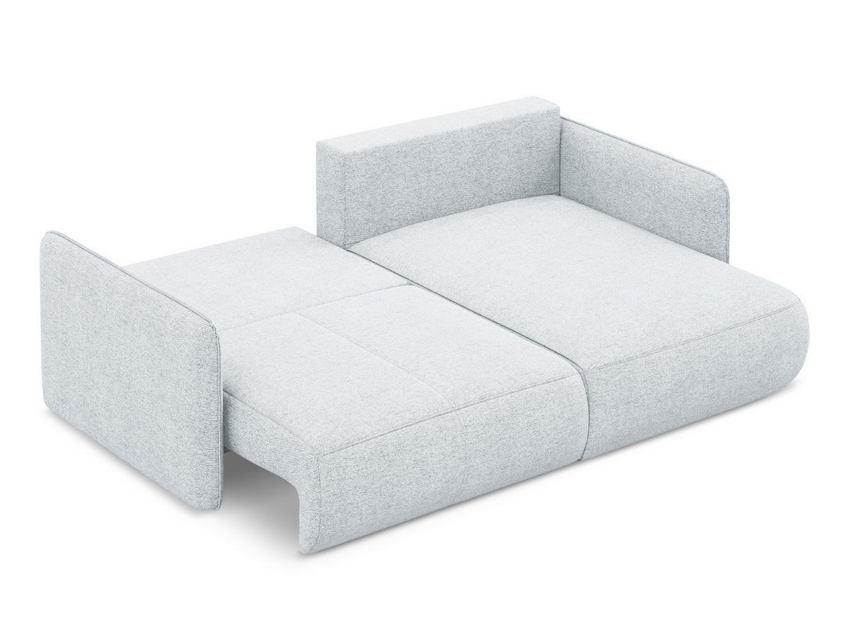 ECKSOFA mit Schlaffunktion Chenille Stoff Blau - Blau/Schwarz, Kunststoff/Textil (207/148cm) - Makamii