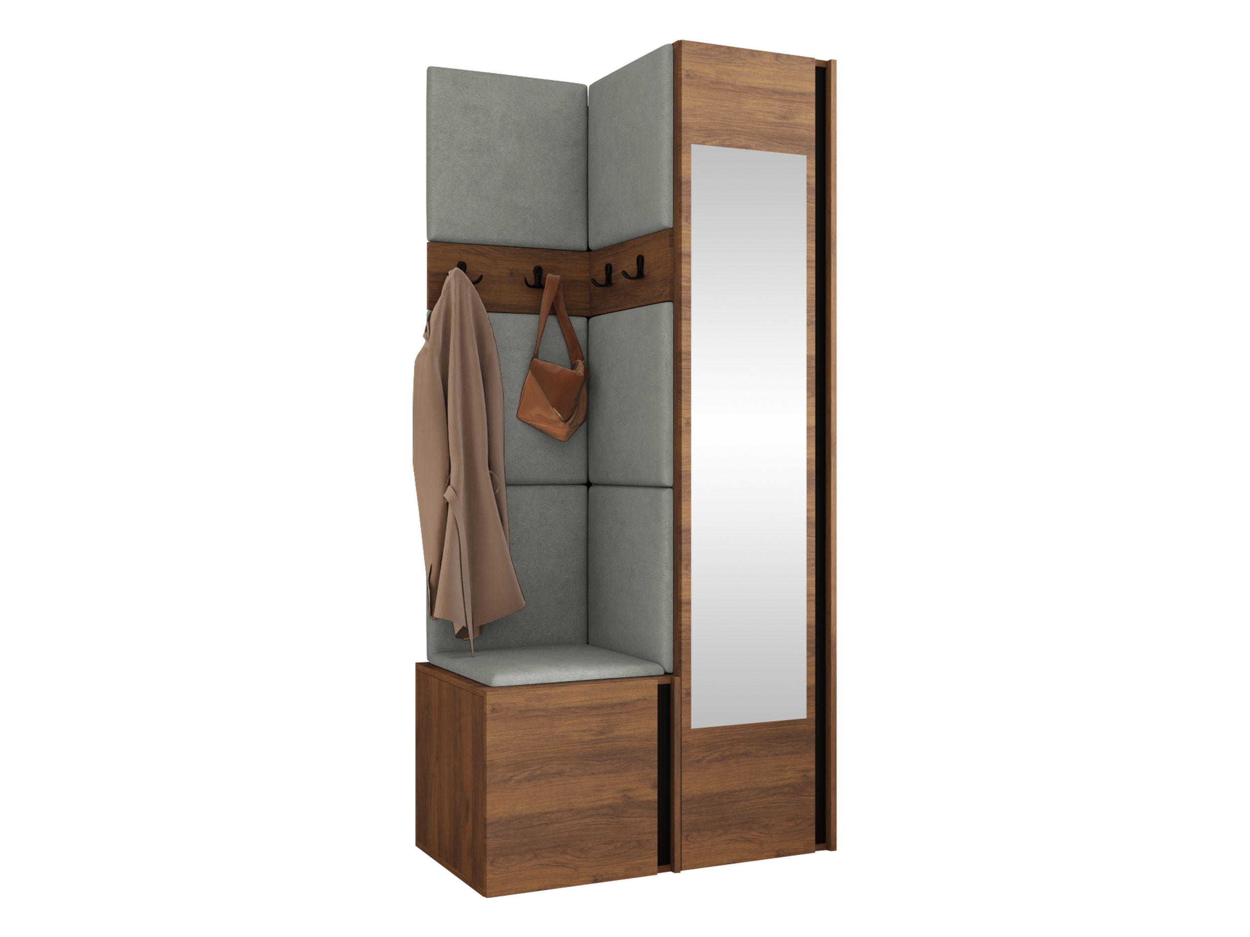 MOBILIER PENTRU HOL Orion XXV - culoare lemn de nuc/gri, material plastic/compozit lemnos (82/186/46cm) - MIRJAN24