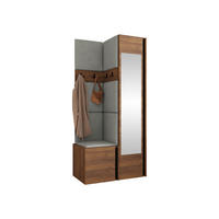 GARDEROBEN-SET Orion XXV - Nussbaumfarben/Grau, Holzwerkstoff/Kunststoff (82/186/46cm) - MIRJAN24