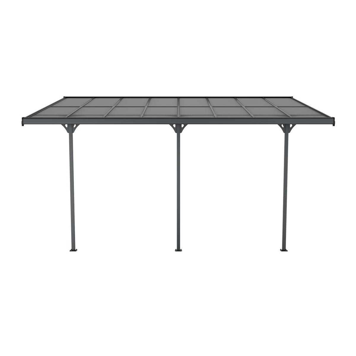 TERRASSENDACH Borneo Aluminium 4,9x3m dunkelgrau - Dunkelgrau, Metall (495/300/300cm) - Juskys
