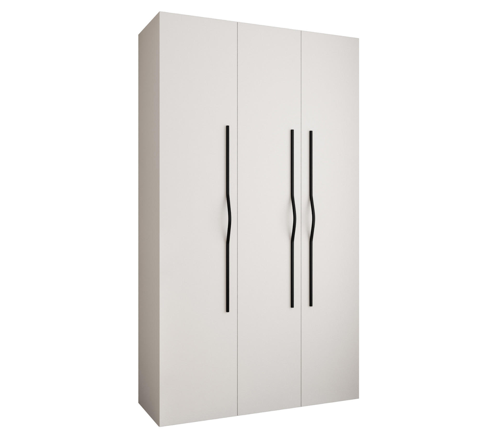 DREHTÜRENSCHRANK 245,5/140/40 3-türig - Schwarz/Weiß, Holz/Metall (140/245.5/40cm) - Abiks Möbel