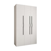 DREHTÜRENSCHRANK 245,5/140/40 3-türig - Schwarz/Weiß, Holz/Metall (140/245.5/40cm) - Abiks Möbel