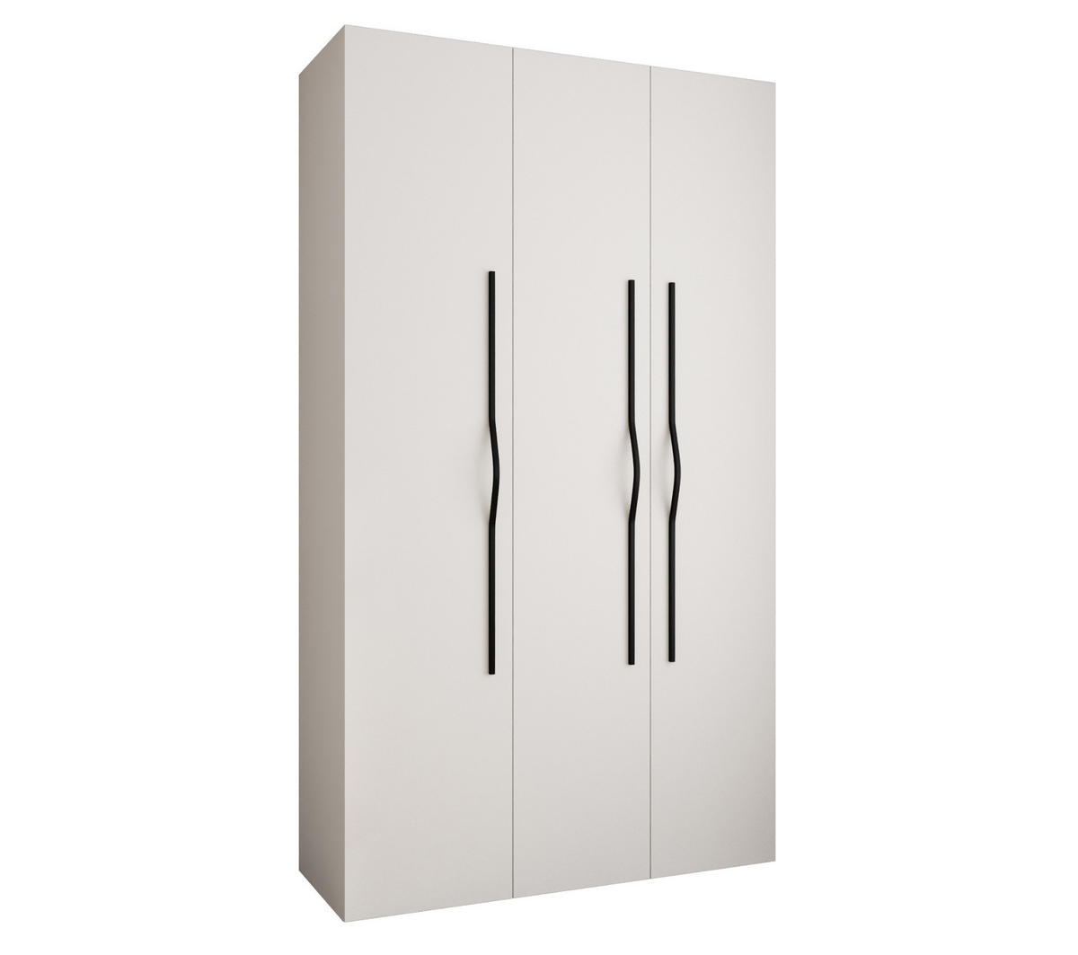 DREHTÜRENSCHRANK 245,5/140/40 3-türig - Schwarz/Weiß, Holz/Metall (140/245.5/40cm) - Abiks Möbel