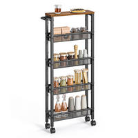 BEISTELLWAGEN Derek - Braun, Holzwerkstoff (13/100/46cm) - VASAGLE