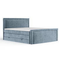 BOXSPRINGBETT Lavenda Blau Grau 160/200 cm - Blaugrau/Schwarz, Holz/Holzwerkstoff (160/200cm) - Maison de Reve