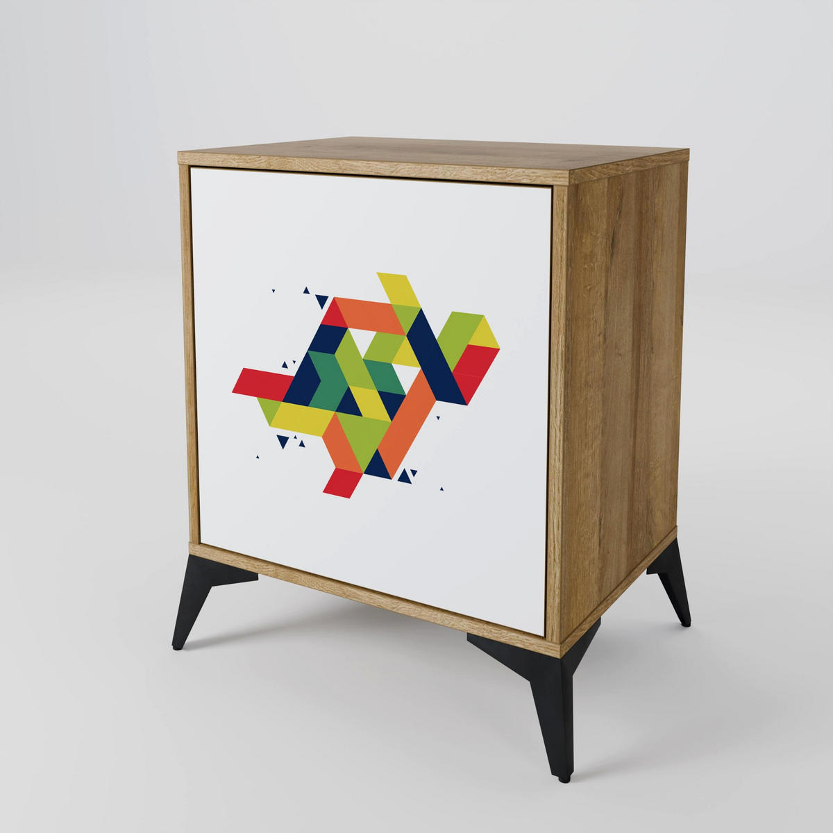 SIDEBOARD FUTURE SIGN, Eichefarben, 57,5x42x57,5 cm, Ohne Füße - Eichefarben/Multicolor, Holzwerkstoff (57.5/57.5/42cm) - SpaceRebels