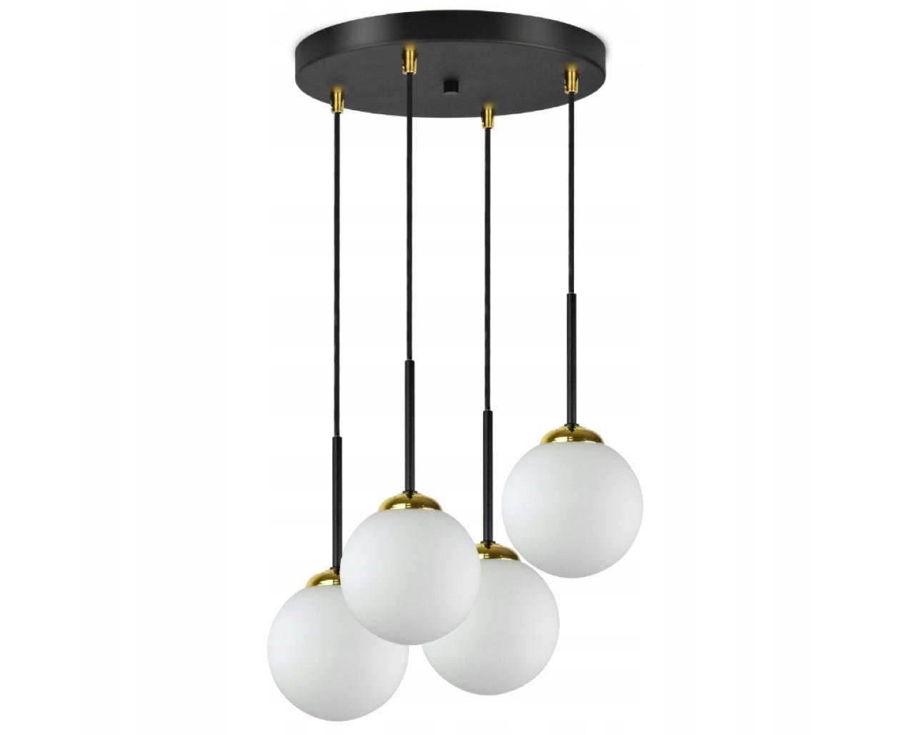 PENDELLEUCHTE Milano Glas - Goldfarben/Schwarz, Glas/Metall (35/35/90cm) - kiki design