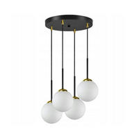 PENDELLEUCHTE Milano Glas - Goldfarben/Schwarz, Glas/Metall (35/35/90cm) - kiki design