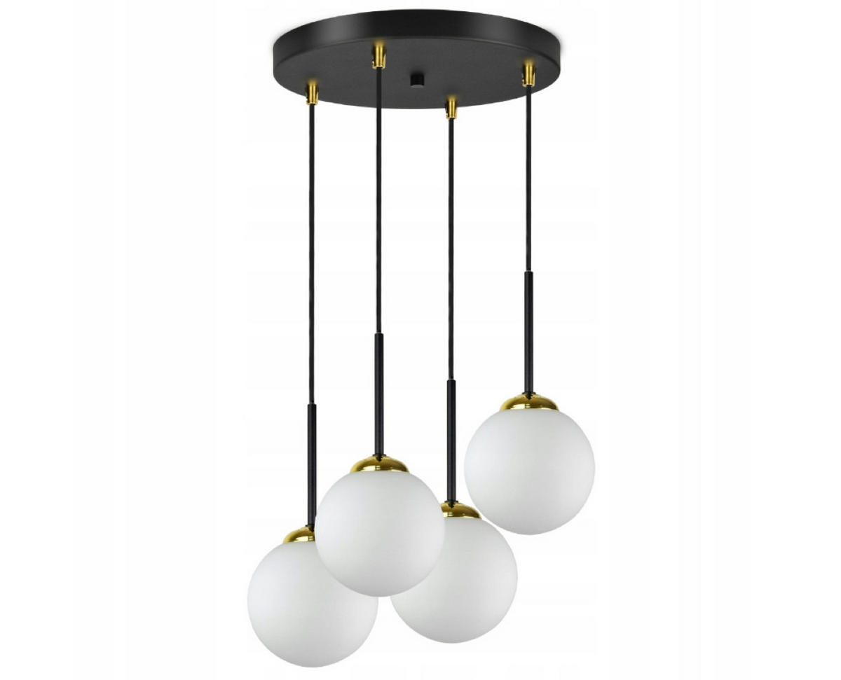 PENDELLEUCHTE Milano Glas - Goldfarben/Schwarz, Glas/Metall (35/35/90cm) - kiki design