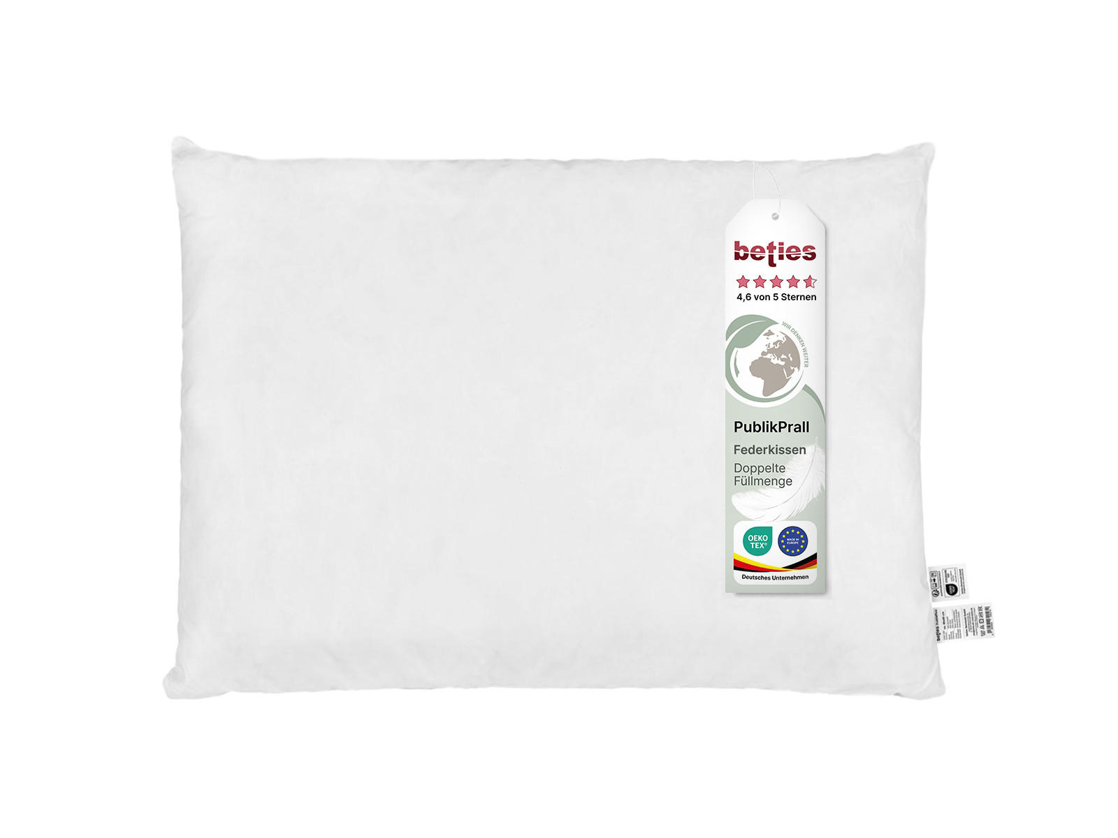 FEDERKISSEN PublikPrall 50/60 cm - Beige/Creme, Naturmaterialien/Textil (50/60cm) - beties Heimtextil