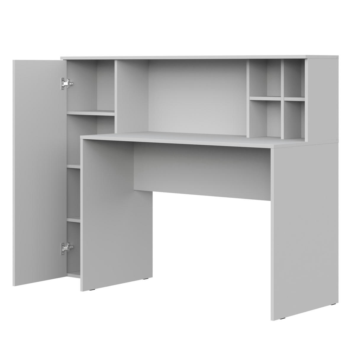 SCHREIBTISCH FAUSKE BRK1-1D Weiß - Silberfarben/Weiß, Holzwerkstoff/Kunststoff (54/153/116cm) - Komodee