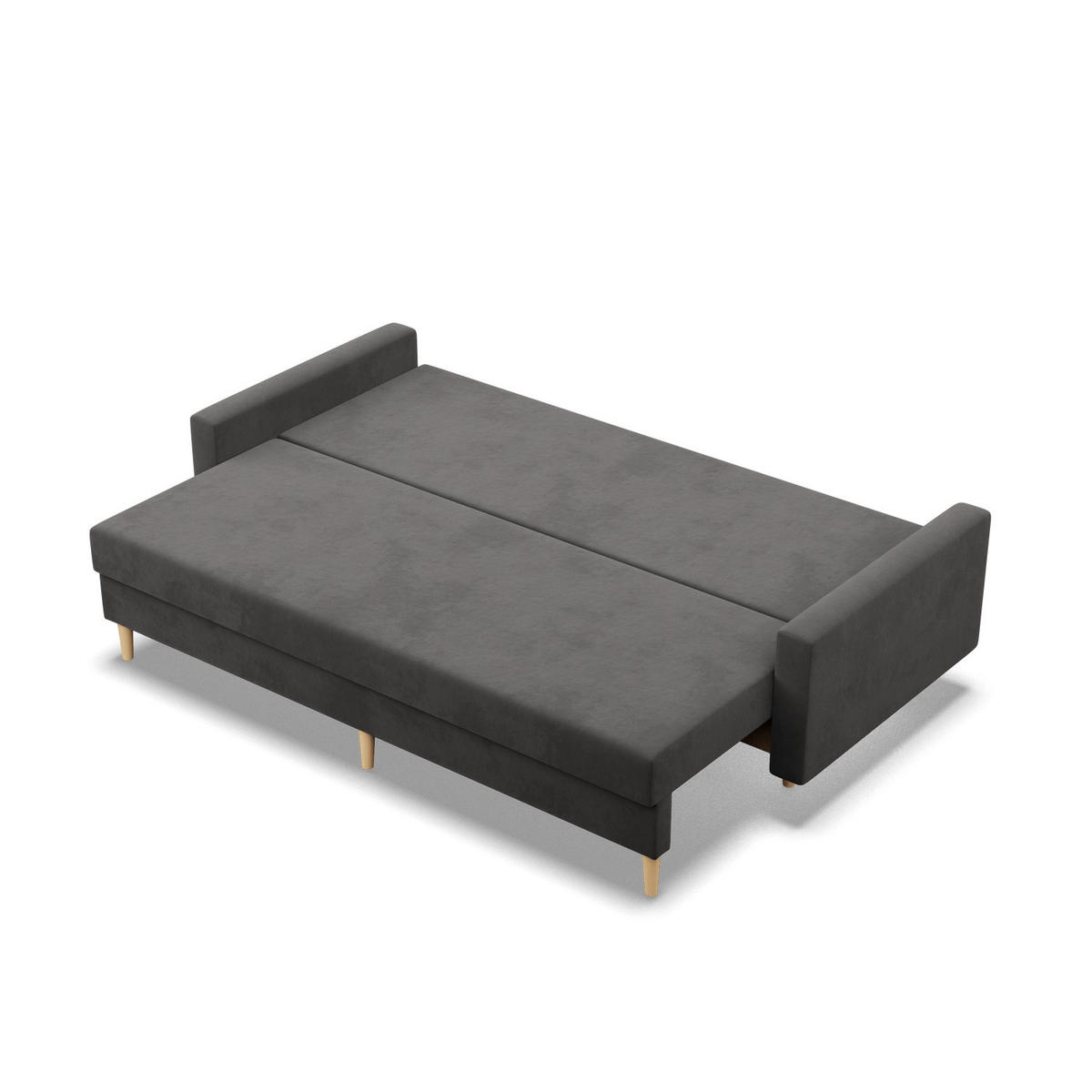 SOFA 3-SITZER MIT SCHLAFFUNKTION BLANK, Grau - Grau, Textil (212/92/92cm) - Mebligo