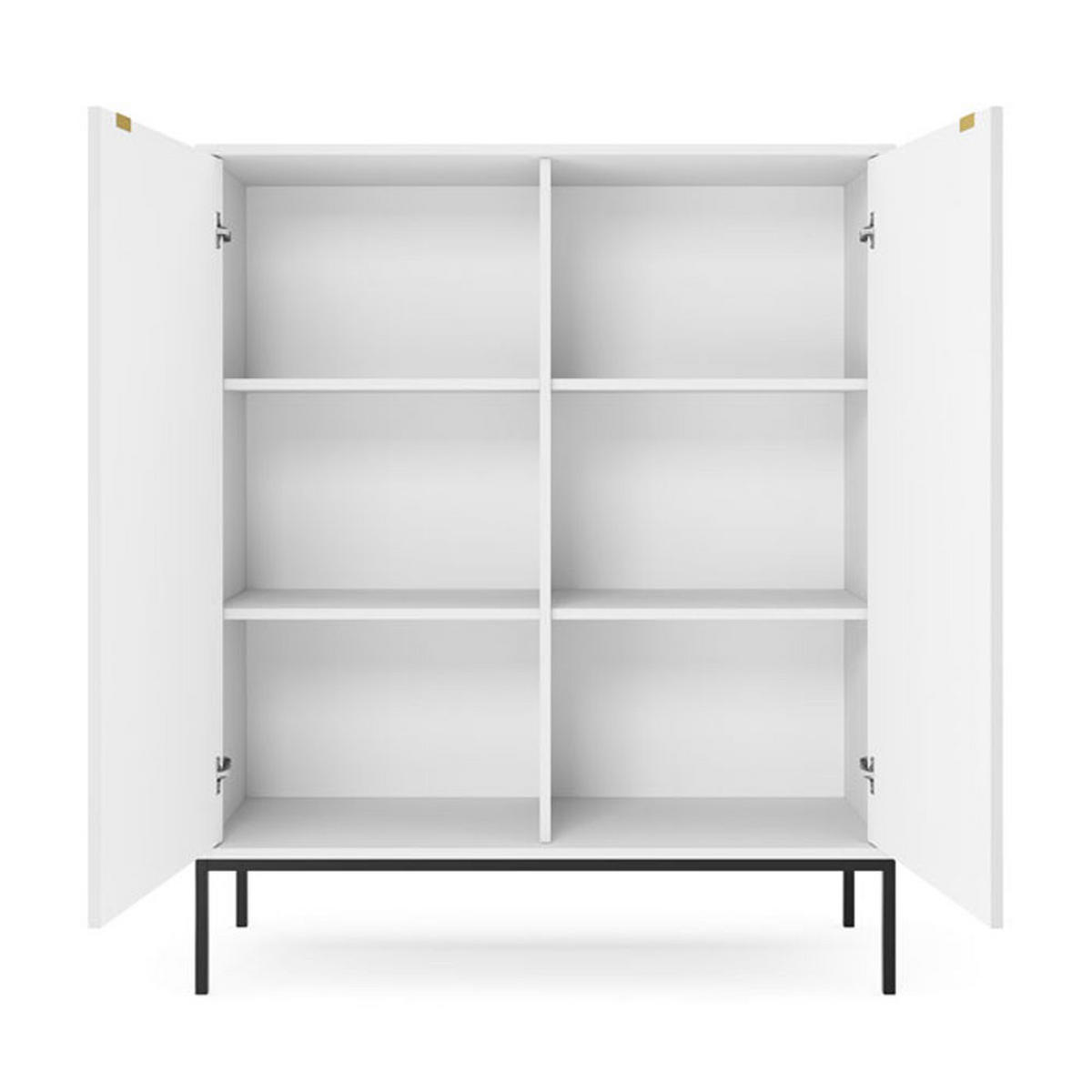 HIGHBOARD Nova grau / 104 / 39 / 125cm - Schwarz/Grau, Holzwerkstoff/Metall (104/125/39cm) - Feldmann-Wohnen