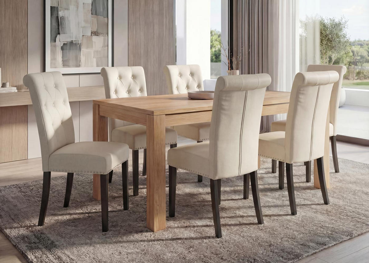 ESSZIMMERSTUHL FIELD Beige, Dunkelbraun 6er-Set - Beige/Dunkelbraun, Textil (47/98/62cm) - MCW