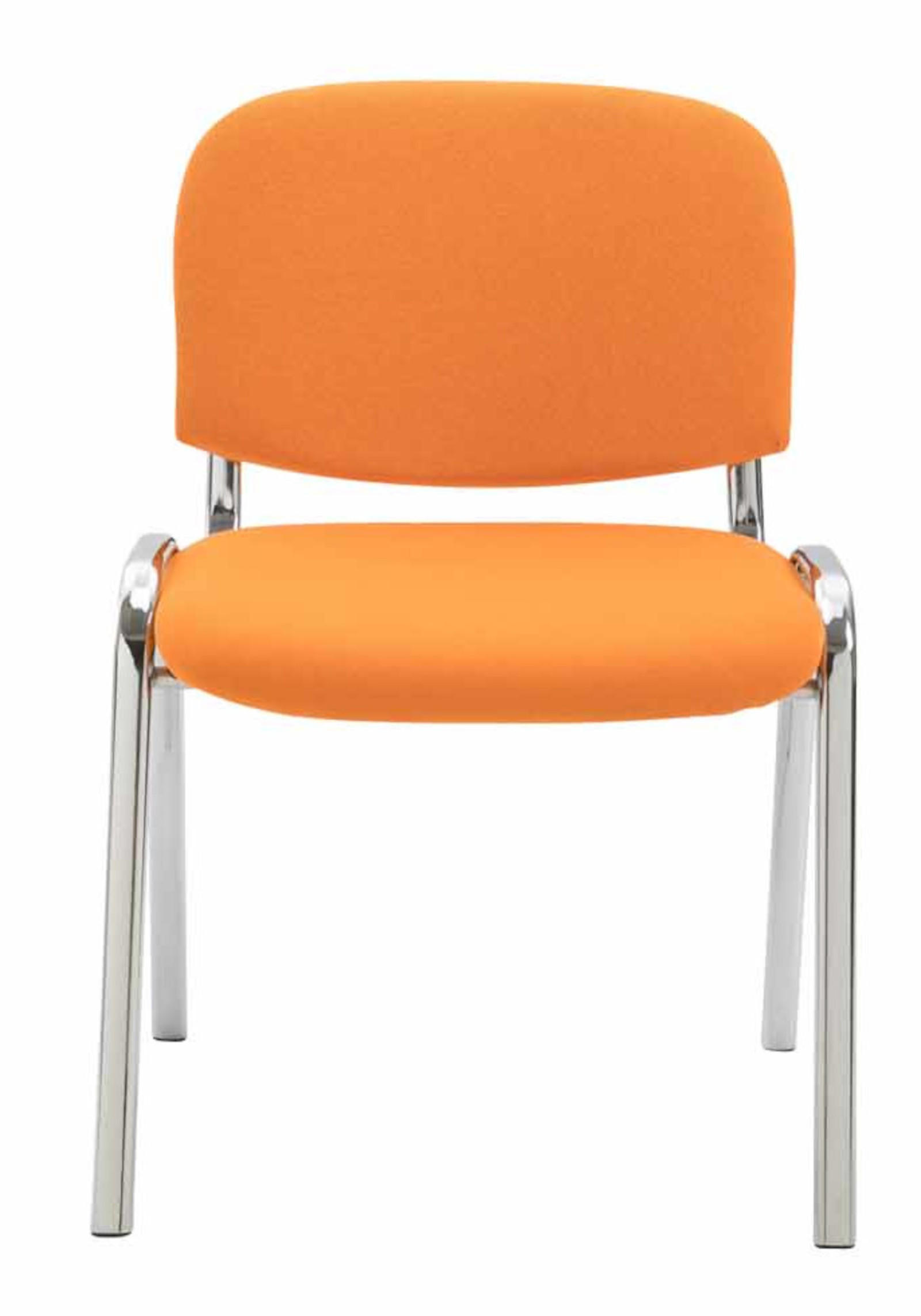 BESUCHERSTUHL 4er Set Stoff orange - Orange, Textil/Metall (54/79/64cm) - CLP