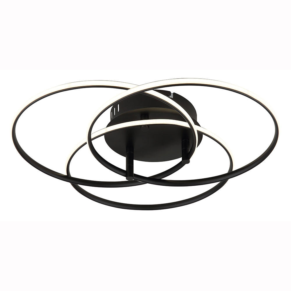 LED DECKENLEUCHTE Metall Schwarz Opal - Schwarz, Metall (45.6/45.6/9.4cm) - Globo Lighting
