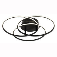 LED DECKENLEUCHTE Metall Schwarz Opal - Schwarz, Metall (45.6/45.6/9.4cm) - Globo Lighting