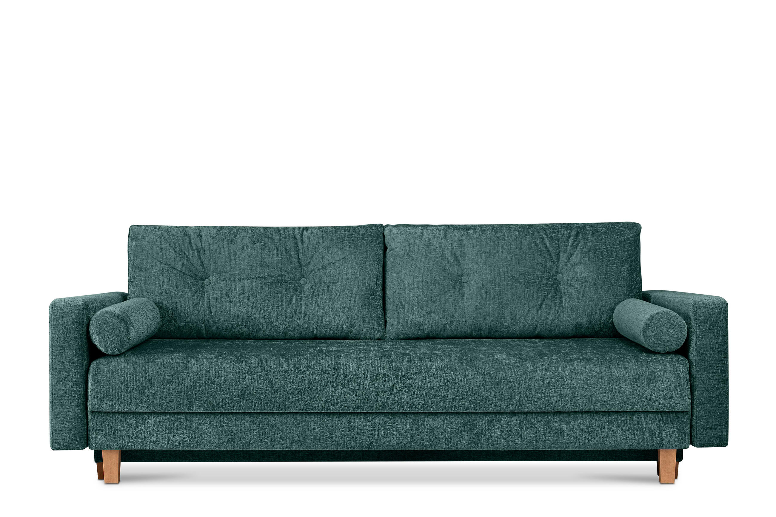 3-SITZER-SCHLAFSOFA ERISO mit weiche Sitzfläche und hohe Rückenlehne, Chenille-Stoff, blau - Blau/Opal, Textil (220/80/100cm) - KONSIMO®