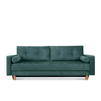 3-SITZER-SCHLAFSOFA ERISO mit weiche Sitzfläche und hohe Rückenlehne, Chenille-Stoff, blau - Blau/Opal, Textil (220/80/100cm) - KONSIMO®