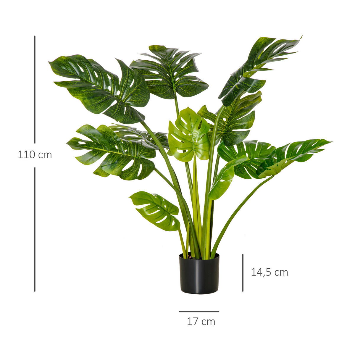 KÜNSTLICHE Pflanzen Grün 17.0/17.0/110.0cm - Grün, Kunststoff (110cm)